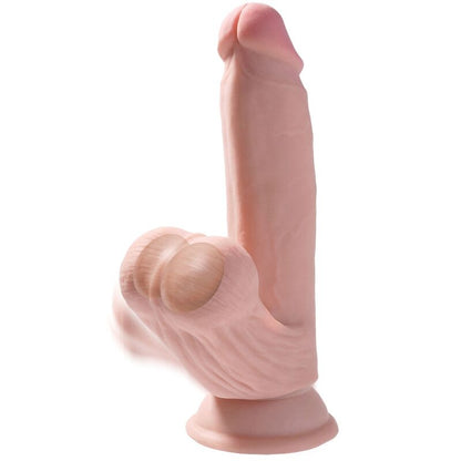 KING COCK - PLUS 3D DILDO SWINGING BALLS 15,2 CM SVĚTLÁ KŮŽE