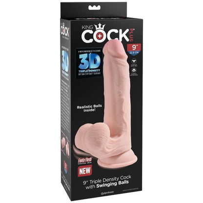 KING COCK - PLUS 3D DILDO SWINGING BALLS 20,3 CM
