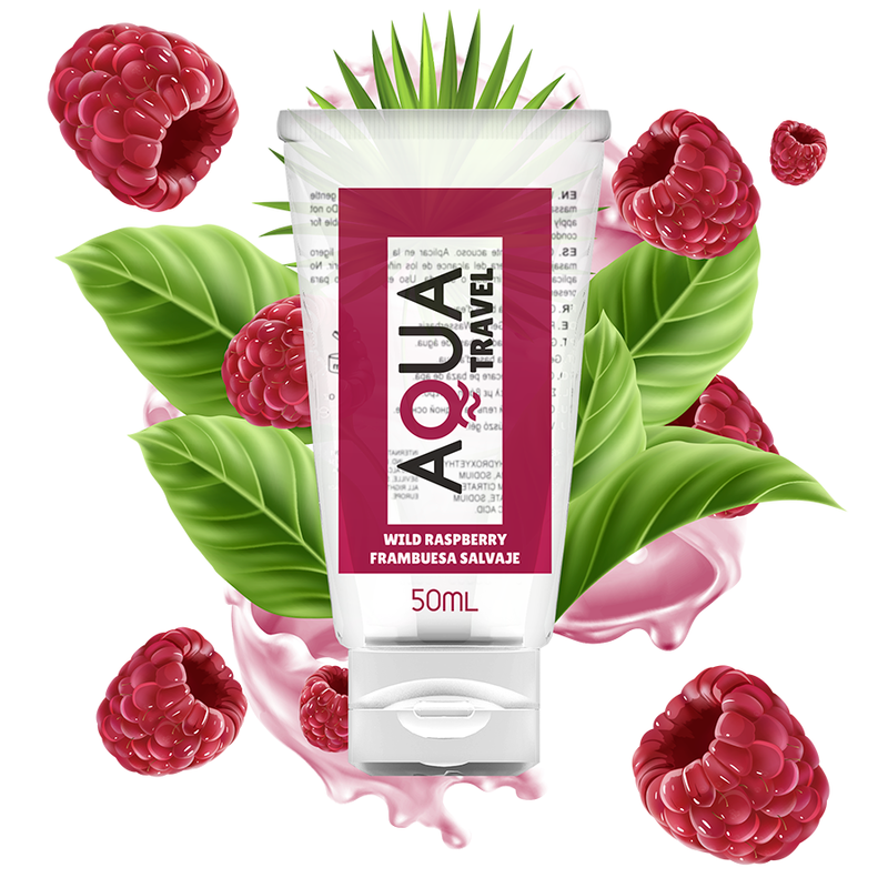 AQUA TRAVEL - LUBRIKANT NA VODNÍ BÁZI S PŘÍCHUTÍ LESNÍCH MALIN - 50 ML