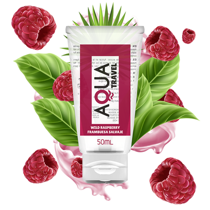 AQUA TRAVEL - LUBRIKANT NA VODNÍ BÁZI S PŘÍCHUTÍ LESNÍCH MALIN - 50 ML