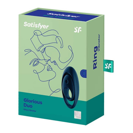SATISFYER - GLORIOUS DVOJITÝ KROUŽEK VIBRAČNÍHO SYSTÉMU MODRÝ