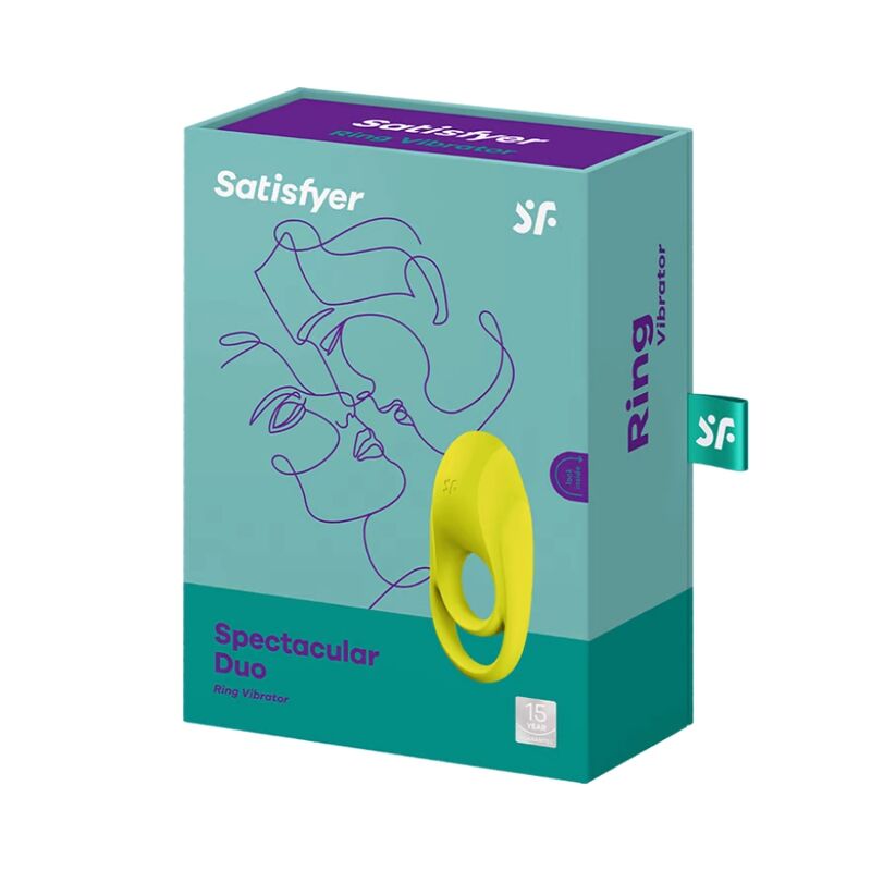 SATISFYER - VELKOLEPÝ DVOJITÝ VIBRAČNÍ KROUŽEK ŽLUTÝ