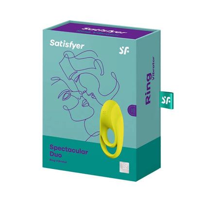 SATISFYER - VELKOLEPÝ DVOJITÝ VIBRAČNÍ KROUŽEK ŽLUTÝ