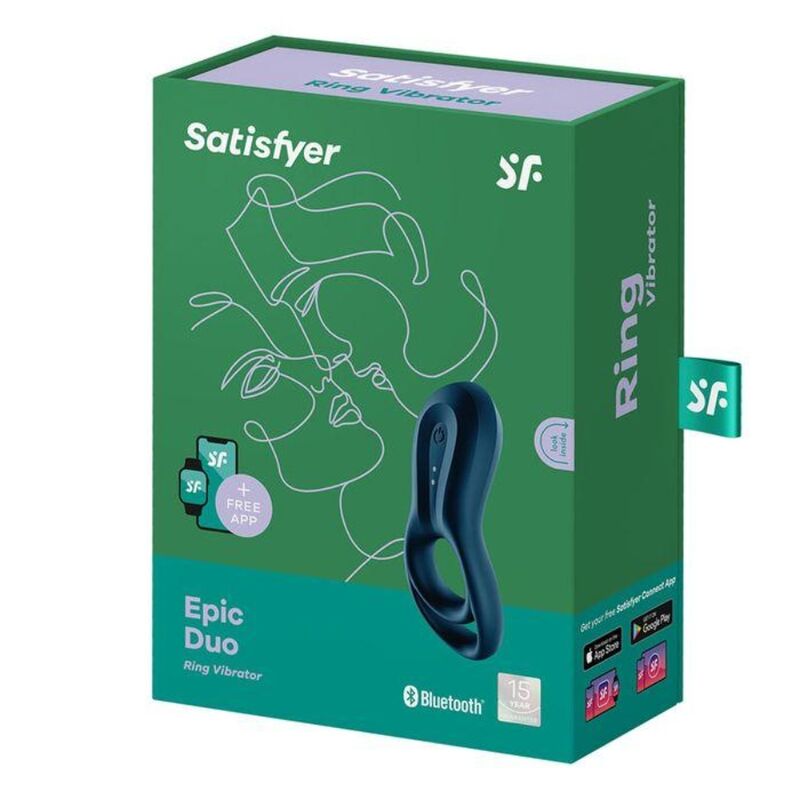 SATISFYER - EPIC DUO RING VIBRÁTOR APLIKACE MODRÁ