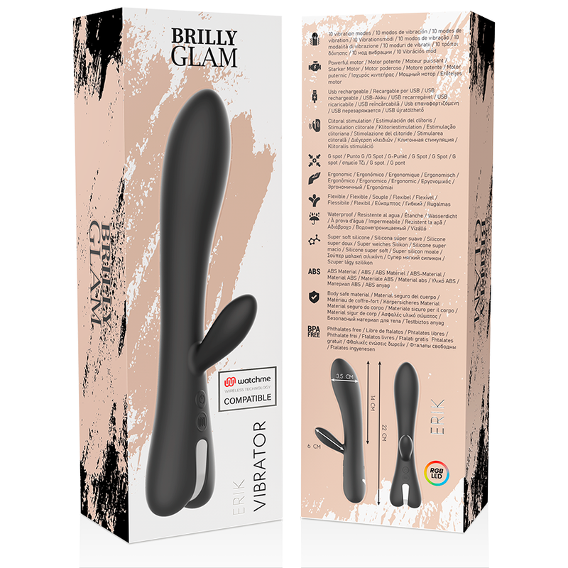 BRILLY GLAM - ERIK VIBRATOR KOMPATIBILNÍ S BEZDRÁTOVOU TECHNOLOGII WATCHME