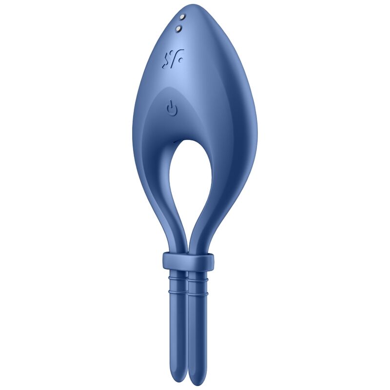 SATISFYER - APLIKACE S VIBRAČNÍM KROUŽKEM BULLSEYE, MODRÁ