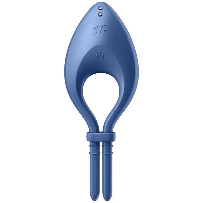 SATISFYER - APLIKACE S VIBRAČNÍM KROUŽKEM BULLSEYE, MODRÁ