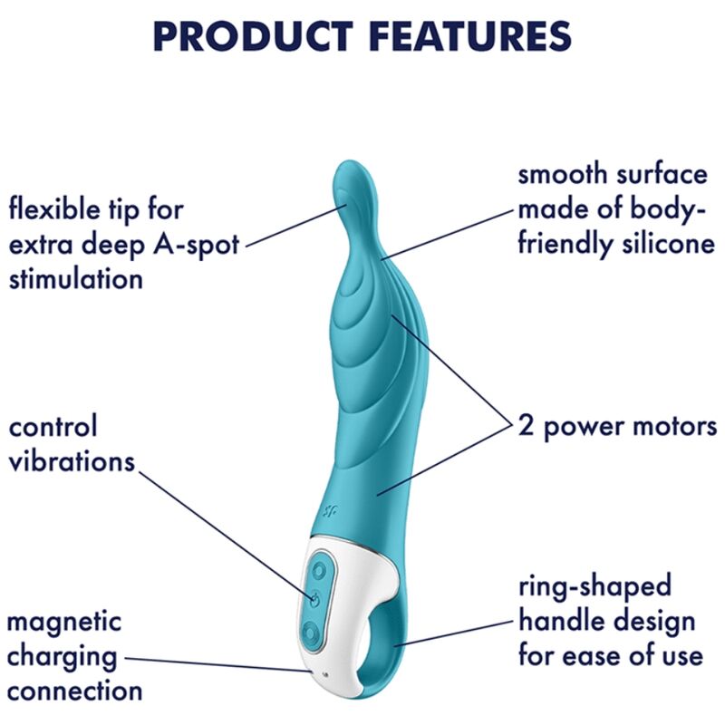 SATISFYER - ÚŽASNÝ 2BODOVÝ VIBRÁTOR TYRKÝZOVÝ