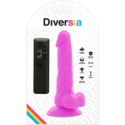 DIVERSIA - FLEXIBILNÍ VIBRAČNÍ DILDO FIALOVÉ 18 CM -O- 4 CM