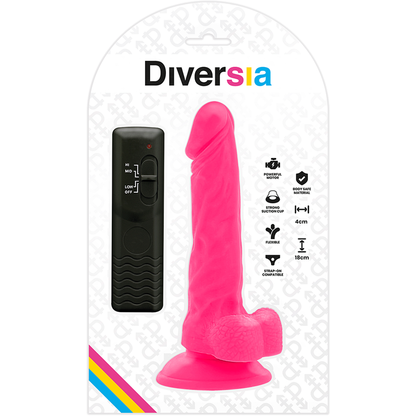 DIVERSIA - FLEXIBILNÍ VIBRAČNÍ DILDO RŮŽOVÉ 18 CM -O- 4 CM