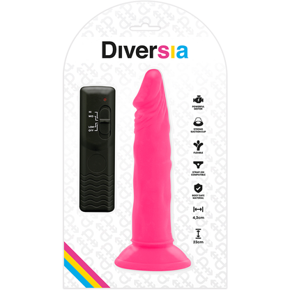 DIVERSIA - FLEXIBILNÍ VIBRAČNÍ DILDO RŮŽOVÉ 23 CM -O- 4,3 CM