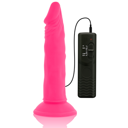 DIVERSIA - FLEXIBILNÍ VIBRAČNÍ DILDO RŮŽOVÉ 23 CM -O- 4,3 CM