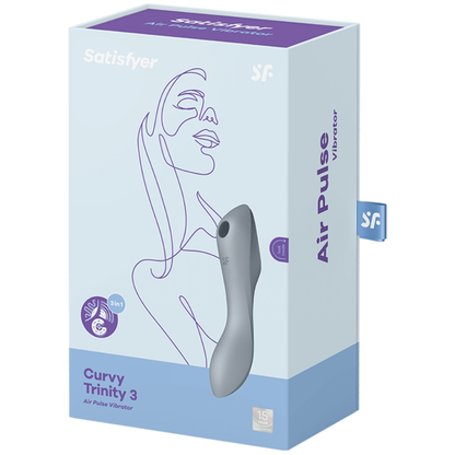 SATISFYER - VIBRAČNÍ PULSE CURVY TRINITY 3 AIR PULSE ŠEDÝ
