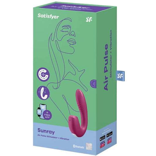 SATISFYER - SUNRAY STIMULÁTOR A VIBRAČNÍ APLIKACE ČERVENÁ