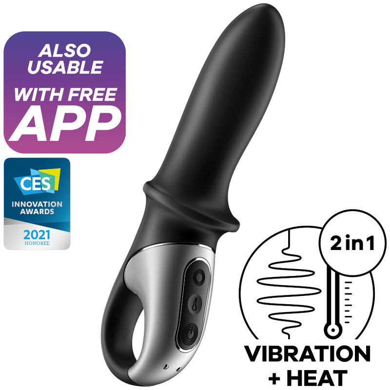 SATISFYER - ANÁLNÍ VIBRÁTOR S APLIKACÍ HOT PASSION, ČERNÝ