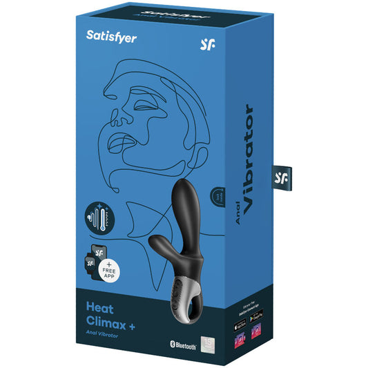 SATISFYER - HEAT CLIMAX+ ANÁLNÍ VIBRÁTOR S APLIKACÍ, ČERNÁ
