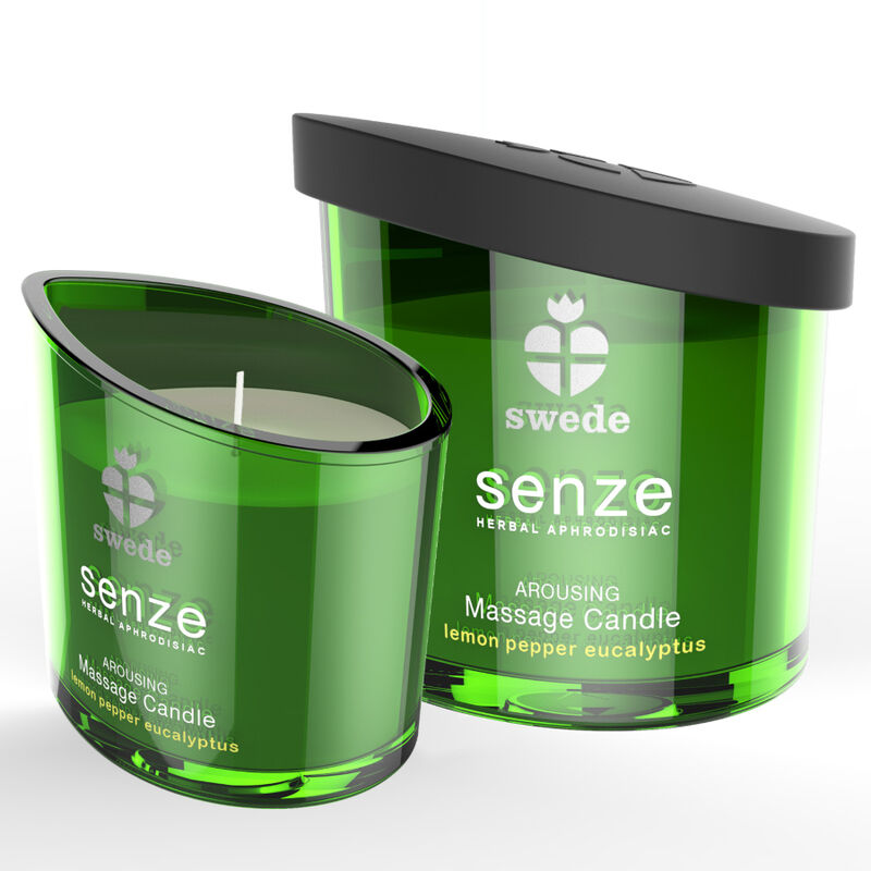 SWEDE - SENZE VZBUZUJÍCÍ MASÁŽNÍ SVÍČKA - CITRÓN, PEPŘ, EUKALYPTUS