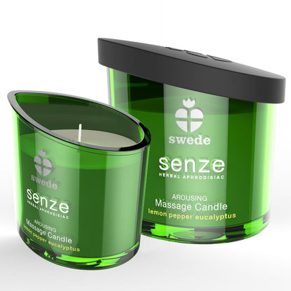 SWEDE - SENZE VZBUZUJÍCÍ MASÁŽNÍ SVÍČKA - CITRÓN, PEPŘ, EUKALYPTUS