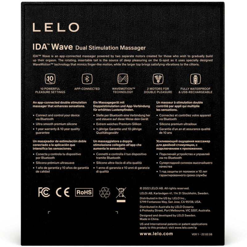 LELO - IDA WAVE MASÁŽNÍ PŘÍSTROJ PRO PÁRY ČERNÁ