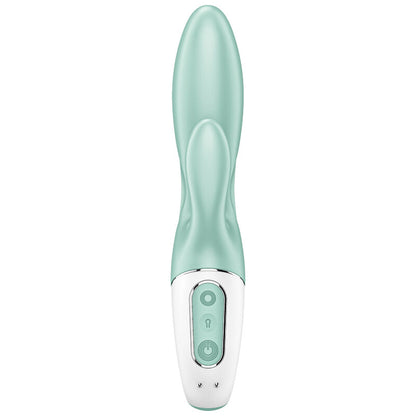 SATISFYER - NAFUKOVACÍ VIBRAČNÍ KRÁLÍČEK S PUMPOU 5+, APLIKACE, ZELENÁ