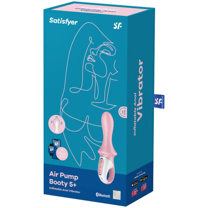 SATISFYER - NAFUKOVACÍ ANÁLNÍ VIBRÁTOR S VZDUCHOVOU PUMPOU AIR PUMP BOOTY 5+ RŮŽOVÝ