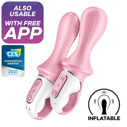 SATISFYER - NAFUKOVACÍ ANÁLNÍ VIBRÁTOR S VZDUCHOVOU PUMPOU AIR PUMP BOOTY 5+ RŮŽOVÝ