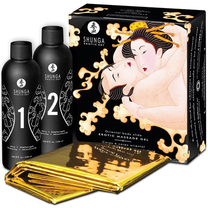 SHUNGA - ORIENTÁLNÍ MELOUNOVÝ A MANGOVÝ EROTICKÝ MASÁŽNÍ GEL TĚLO NA TĚLO 