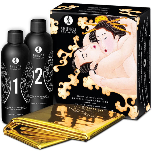 SHUNGA - ORIENTÁLNÍ MELOUNOVÝ A MANGOVÝ EROTICKÝ MASÁŽNÍ GEL TĚLO NA TĚLO 