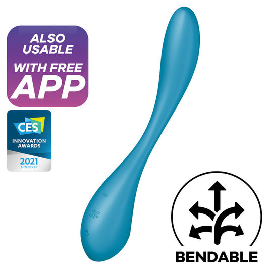 SATISFYER - MULTIFUNKČNÍ VIBRÁTOR G-SPOT FLEX 5 MODRÝ