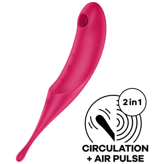 SATISFYER - TWIRLING PRO AIR PULSE STIMULÁTOR A VIBRÁTOR ČERVENÝ