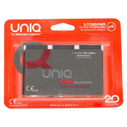 UNIQ - KONDOMY BEZ LATEXU S OCHRANNÝM KROUŽKEM 3 KS