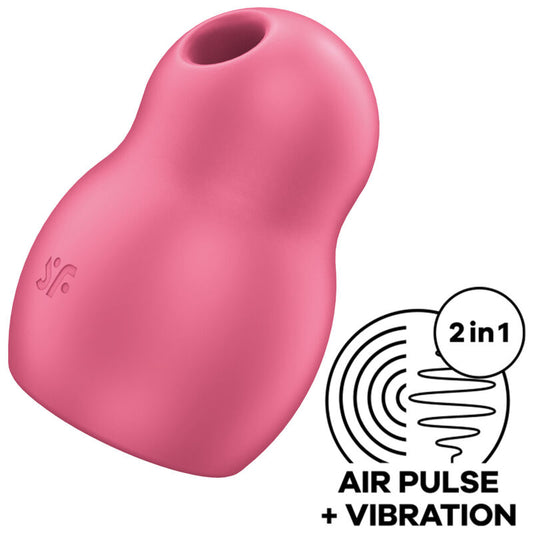 SATISFYER - PRO TO GO 1 DVOJITÝ VZDUCHOVÝ PULZNÍ STIMULÁTOR A VIBRÁTOR ČERVENÝ