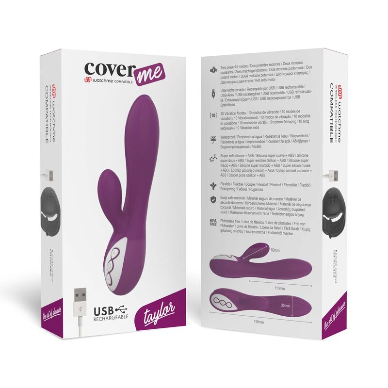 COVERME - VIBRÁTOR TAYLOR KOMPATIBILNÍ S BEZDRÁTOVOU TECHNOLOGII WATCHME
