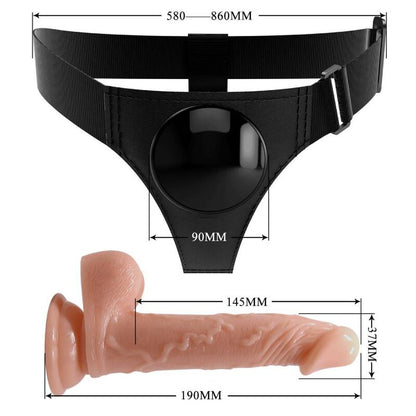 PRETTY LOVE - POSTROJ UNIVERZÁLNÍ POSTROJ S DILDEM KEVIN 19 CM PŘÍRODNÍ