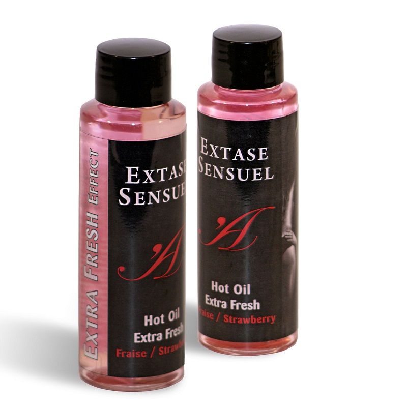 EXTASE SENSUAL - MASÁŽNÍ OLEJ S EXTRA SVĚŽÍM JAHODOVÝM EFEKTEM 100 ML