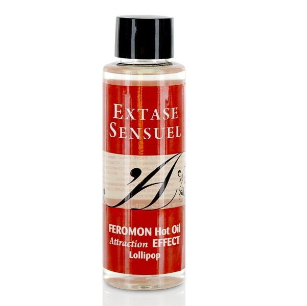 EXTASE SENSUAL - MASÁŽNÍ OLEJ S TEPLÝM EFEKTEM A PIRULETOVÝMI FEROMONY 100 ML