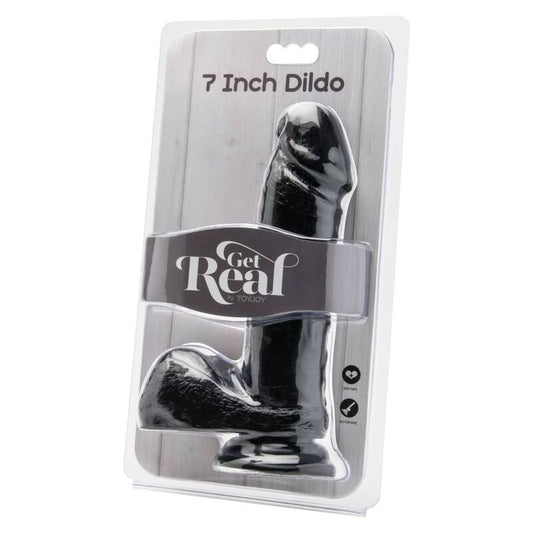 ZÍSKEJTE REÁL - DILDO 18 CM S KOULEMI ČERNÝ
