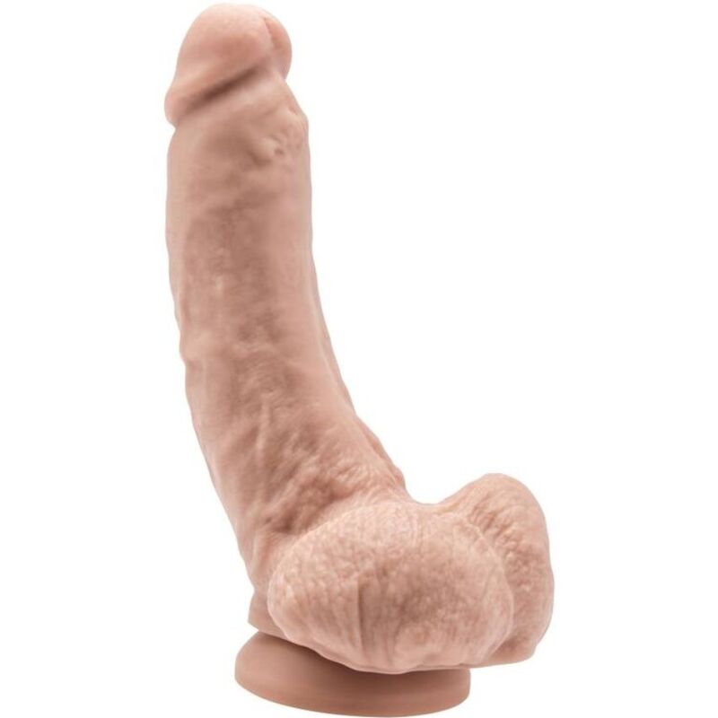 ZÍSKEJTE REÁL - DILDO 20,5 CM S POVRCHOVÝMI MATERIÁLY NA KOULE