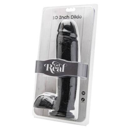 GET REAL - DILDO 25,5 CM S KOULEMI ČERNÝ