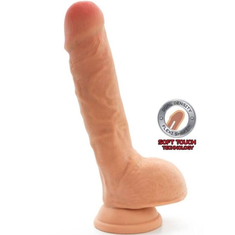 ZÍSKEJTE REÁL - DVOJITÁ HUSTOTA DILDA 18 CM KOULE SKIN