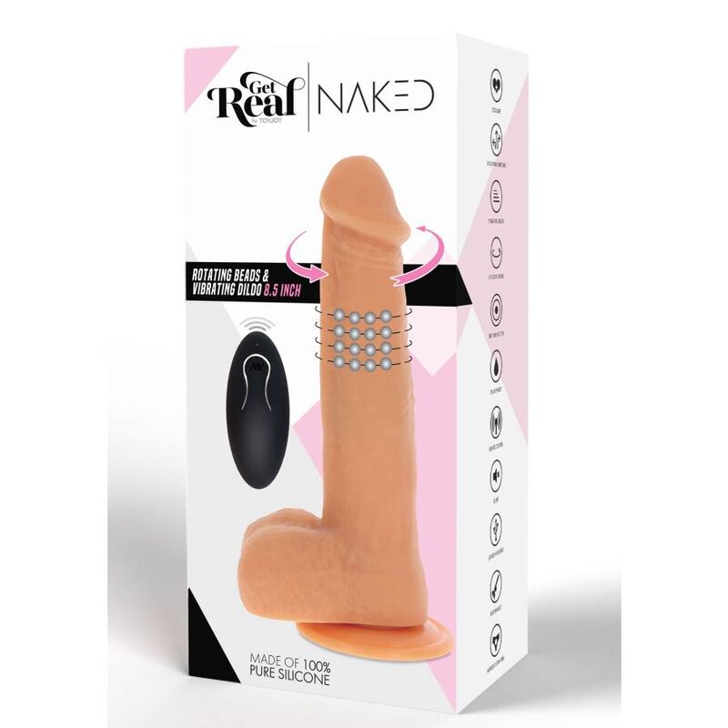 ZÍSKEJTE SKUTEČNOST - ROTUJÍCÍ KORÁLKY VIBRAČNÍ DILDO KŮŽE