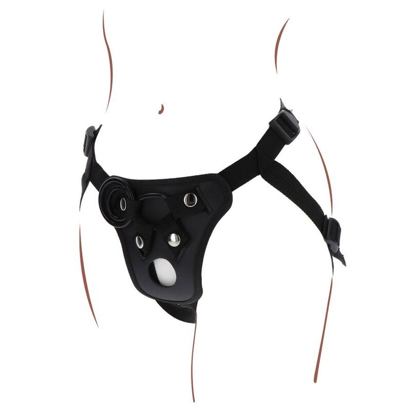 GET REAL - PÁSOVÝ POSTROJ STRAP-ON PLEASURE HARNESS ČERNÝ