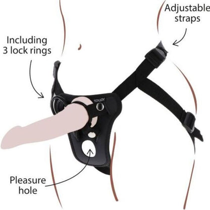GET REAL - PÁSOVÝ POSTROJ STRAP-ON PLEASURE HARNESS ČERNÝ