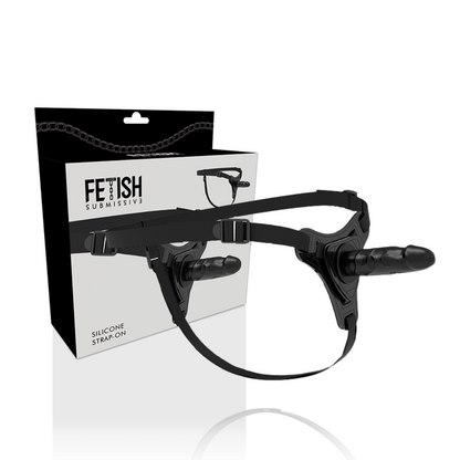 FETIŠ SUBMISSIVNÍ POSTROJ - REALISTICKÝ ČERNÝ SILIKON 15 CM