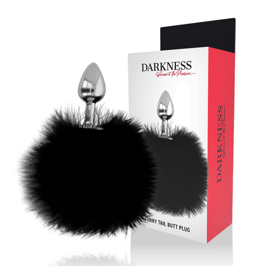 DARKNESS - EXTRA ANÁLNÍ KOLÍK S OCASEM, ČERNÝ 7 CM