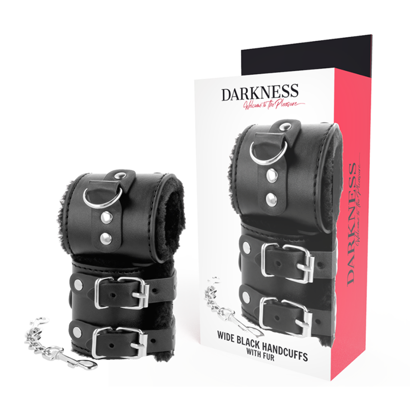 DARKNESS - ČERNÁ NASTAVITELNÁ KOŽENÁ POUTA S PODŠÍVKOU