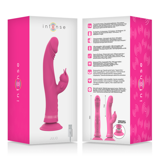 INTENSE - VIBRÁTOR JULIO RABBIT RŮŽOVÝ SILIKON