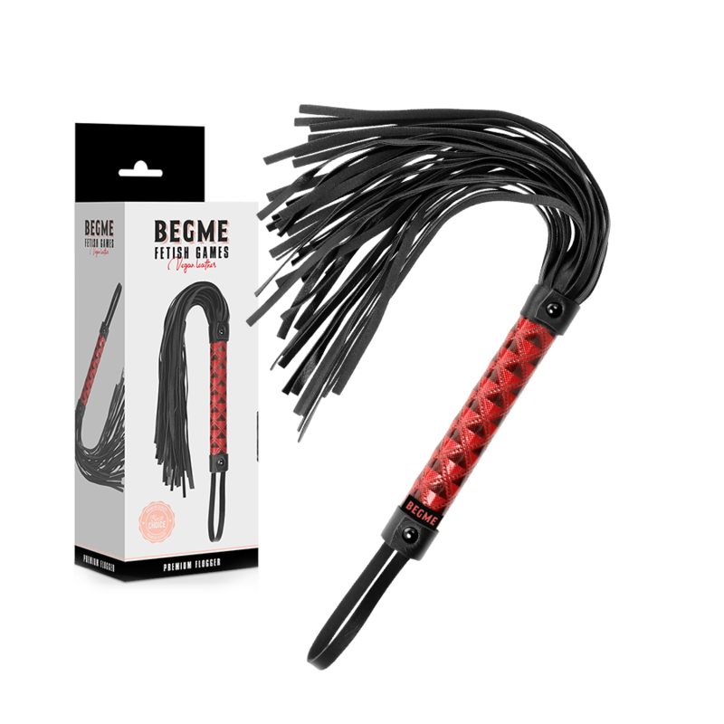 BEGME - VEGANSKÝ KOŽENÝ FLOGGER ČERVENÉ EDICE