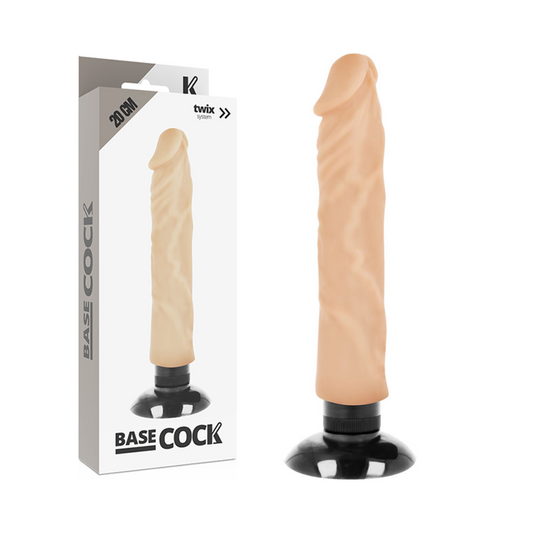 ZÁKLADNÍ KOHOUT - REALISTICKÝ VIBRÁTOR 2-1 TĚLO 20 CM -O- 4 CM