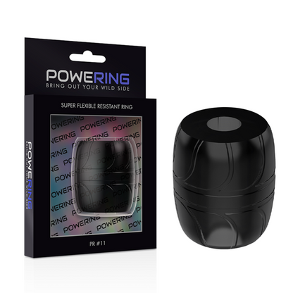 POWERING - SUPER FLEXIBILNÍ A ODOLNÝ PENISOVÝ KROUŽEK 5 CM PR11 ČERNÝ